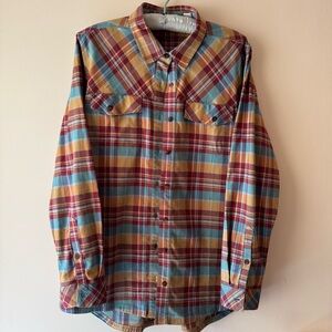 LL BEAN soft cotton/poly plaid shirt, women’s M